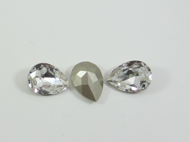 6X4mm PEAR 12Pcs. CRYSTAL FOILED POINTED BACK European Rhinestones